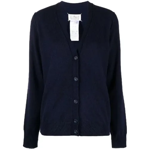 Luxuriöser Cashmere Cardigan in Blau , Damen, Größe: XS - Maison Margiela - Modalova