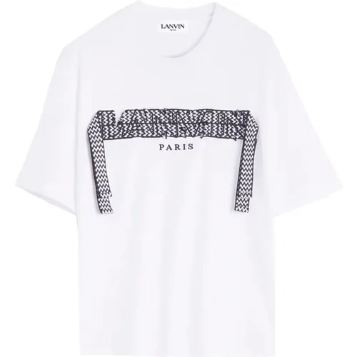 Weißes T-Shirt mit Curb-Spitze , Herren, Größe: 2XL - Lanvin - Modalova