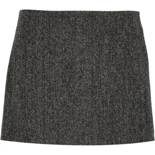 Wool Grass Miniskirt , female, Sizes: XS - pinko - Modalova