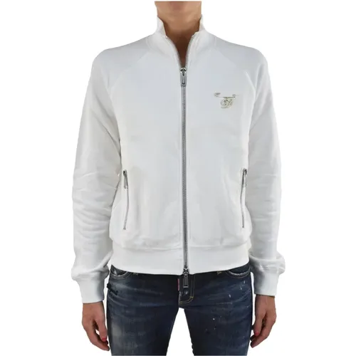 Weiße Zip-Sweatshirt mit Taschen - Dsquared2 - Modalova