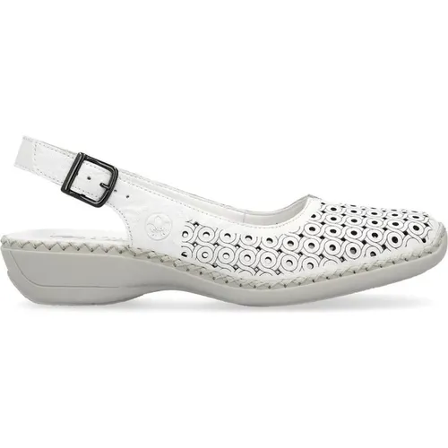 Weiße flache Sandalen für Frauen - Rieker - Modalova