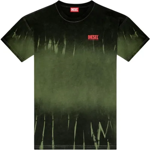 Bio-Baumwolle Tie-Dye T-shirt , Herren, Größe: M - Diesel - Modalova