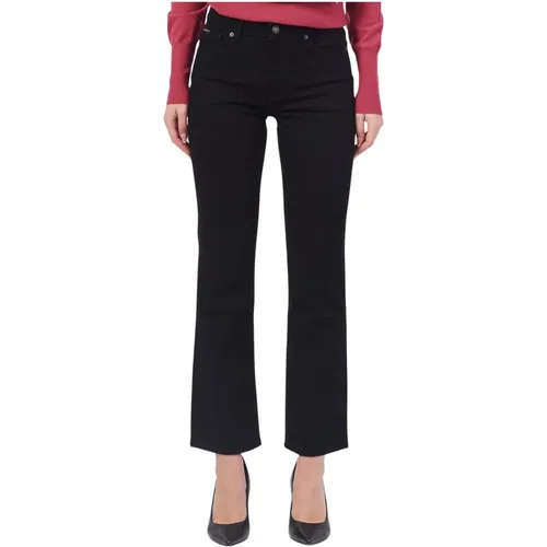 Schwarze Straight Leg Jeans , Damen, Größe: W30 - Guess - Modalova