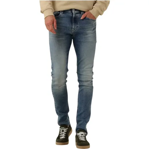 Blaue Skinny Jeans , Herren, Größe: W34 L32 - Calvin Klein - Modalova