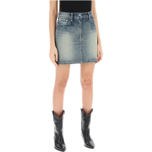 Stone-Washed Japanischer Denim Mini Rock , Damen, Größe: W27 - Kenzo - Modalova