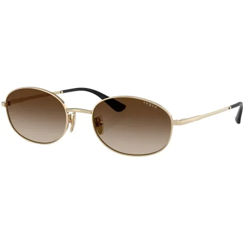 Stylish Brown Gradient Sunglasses , unisex, Sizes: 56 MM - Vogue - Modalova