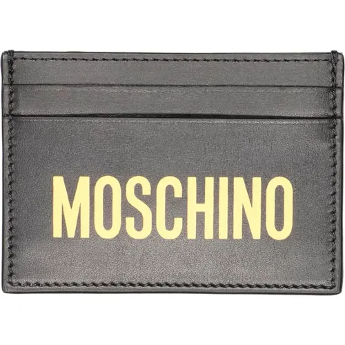 Leder Kartenhalter Moschino - Moschino - Modalova