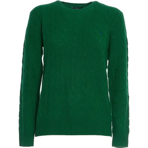 Grasgrüner Zopfmuster Pullover , Damen, Größe: L - Polo Ralph Lauren - Modalova