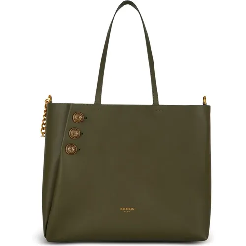 Emblème Leder-Tote-Tasche Balmain - Balmain - Modalova