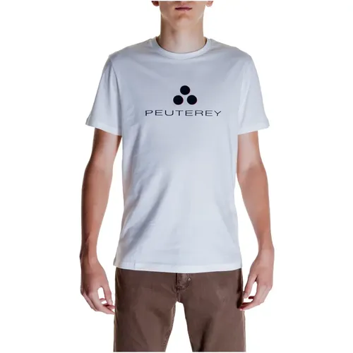 Weiß Einfach Rundhals T-shirt , Herren, Größe: XL - Peuterey - Modalova