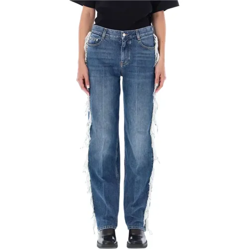 Vintage Dunkle Fringed Straight Leg Jeans , Damen, Größe: W25 - Stella Mccartney - Modalova