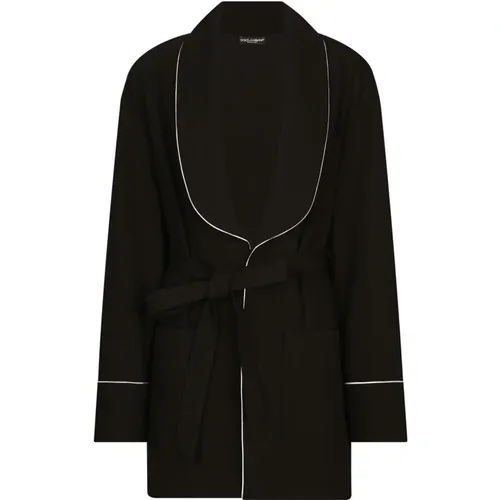 Wool Jacket with Belt , female, Sizes: S, M, L - Dolce & Gabbana - Modalova