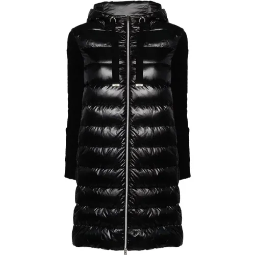 Wool Down Panelled Coat , female, Sizes: S - Herno - Modalova
