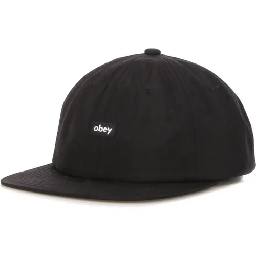 Schwarze Nylon Oxford Strapback Cap , Herren, Größe: ONE Size - Obey - Modalova