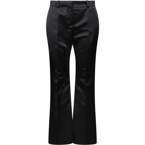 Satin Flare Trousers with Pockets , female, Sizes: M - Nina Ricci - Modalova