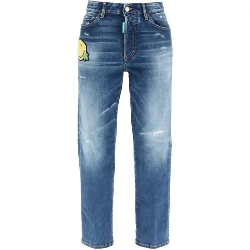 Distressed Boston Jeans , female, Sizes: 2XS, XS - Dsquared2 - Modalova