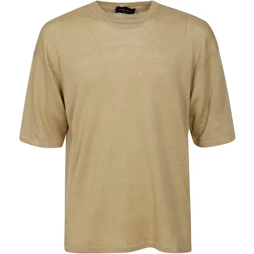 Halbärmeliges Leinen T-Shirt , Herren, Größe: XL - Roberto Collina - Modalova