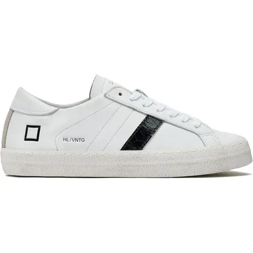Leather Low Sneakers with Glitter Detail , female, Sizes: 3 UK - D.a.t.e. - Modalova