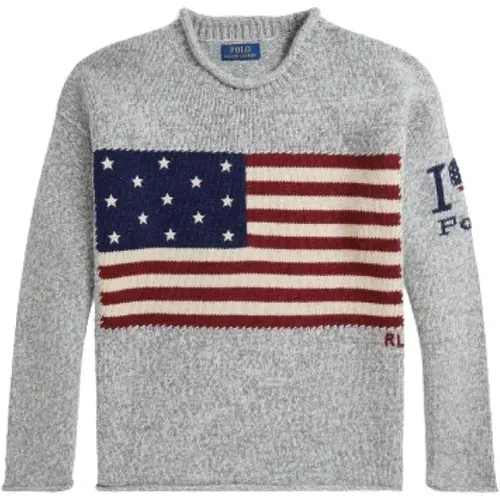 American Flag Wool Knit Sweater , male, Sizes: M, L, S - Polo Ralph Lauren - Modalova