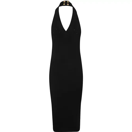 Noir Halterneck Knit Midi Dress , female, Sizes: M, S, L, 2XS - Balmain - Modalova