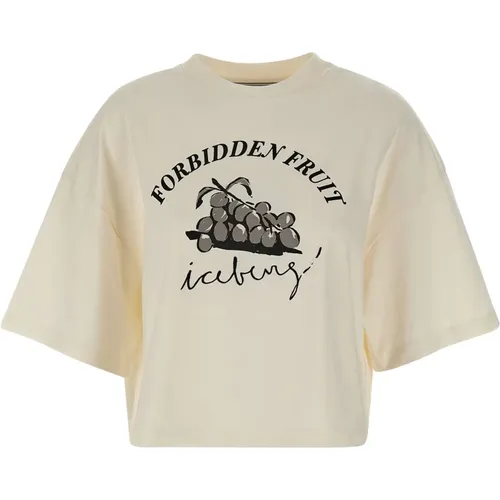 Damen T-Shirt mit Forbidden Fruit Print , Damen, Größe: XS - Iceberg - Modalova