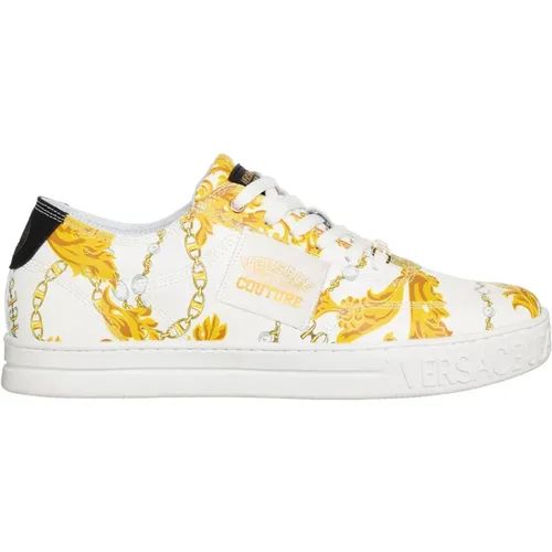 Low Top Sneakers with Chain Pattern , male, Sizes: 6 UK - Versace - Modalova