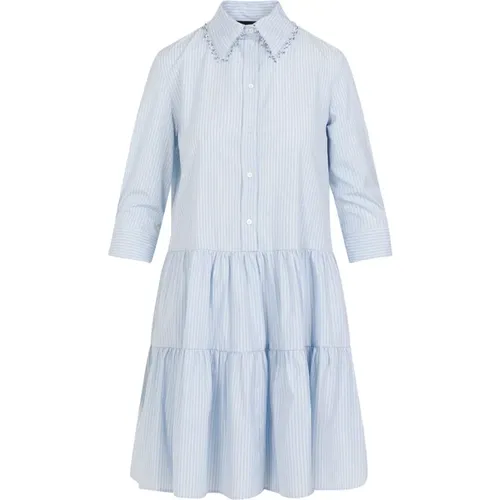 Cotton Mini Dress Chemisier Style , female, Sizes: 2XS - Fabiana Filippi - Modalova