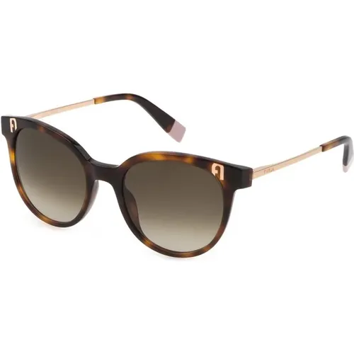 Braune Acetat Damen Sonnenbrille mit Degraded Glas - Furla - Modalova