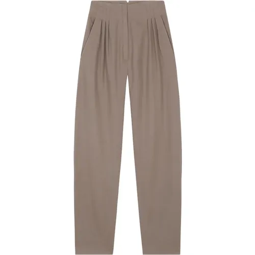 High-waisted wool pants with pleats , female, Sizes: XL, XS, 2XL - Cortana - Modalova