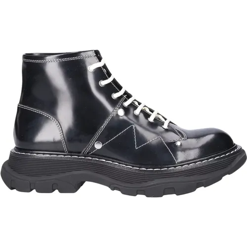 Blackberry Calf Leather Ankle Boots , female, Sizes: 6 UK, 5 UK, 4 1/2 UK, 4 UK, 5 1/2 UK - alexander mcqueen - Modalova