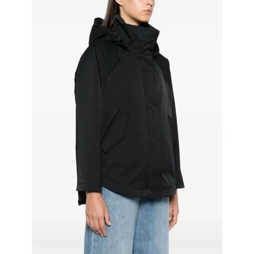 Schwarze Nylon Kapuzenjacke Herno - Herno - Modalova