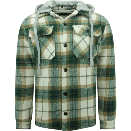 Lumberjack jacket for men with hood -7091 , male, Sizes: XL, 2XL, S, L, M - Enos - Modalova