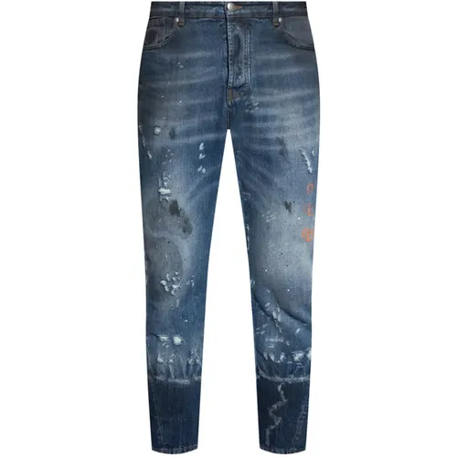 Verwaschene Navy Slim-Fit Jeans , Herren, Größe: W35 - John Richmond - Modalova