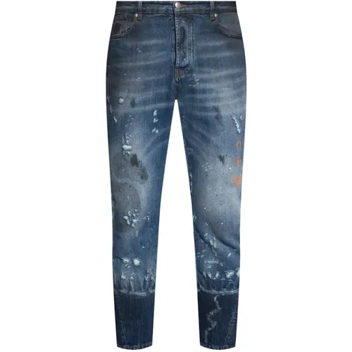 Verwaschene Navy Slim-Fit Jeans , Herren, Größe: W36 - John Richmond - Modalova