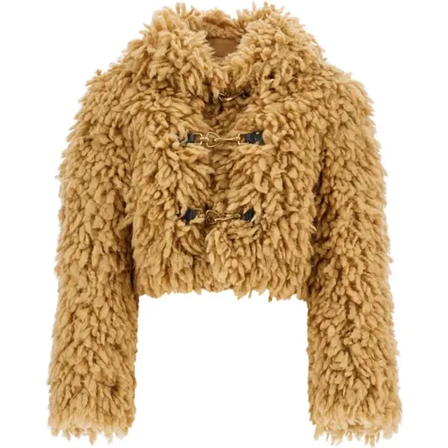 Faux Fur Effect Cropped Jacket , female, Sizes: 2XS - Burberry - Modalova