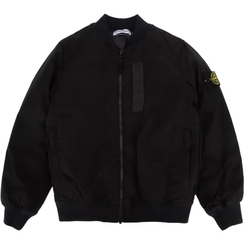 Schwarze schillernde Nylon-Bomberjacke - Stone Island - Modalova