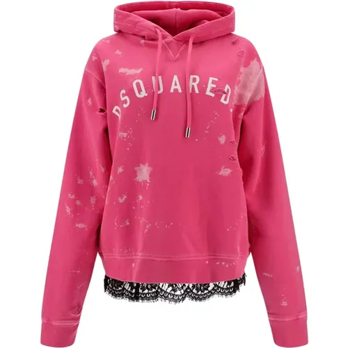 Bedruckter Logo Hoodie , Damen, Größe: L - Dsquared2 - Modalova