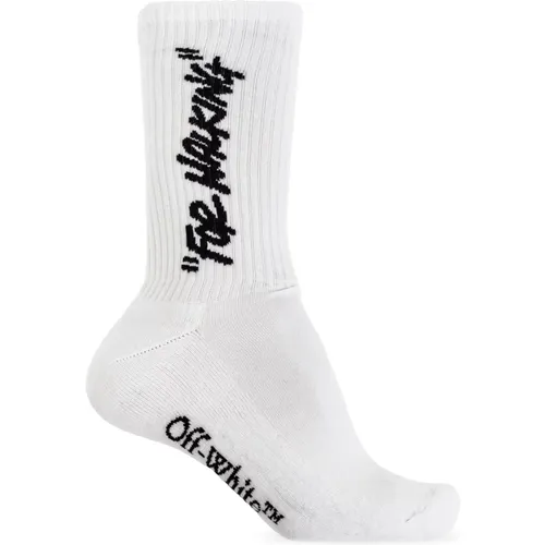 Off , Socken mit Logo , Herren, Größe: L - Off White - Modalova