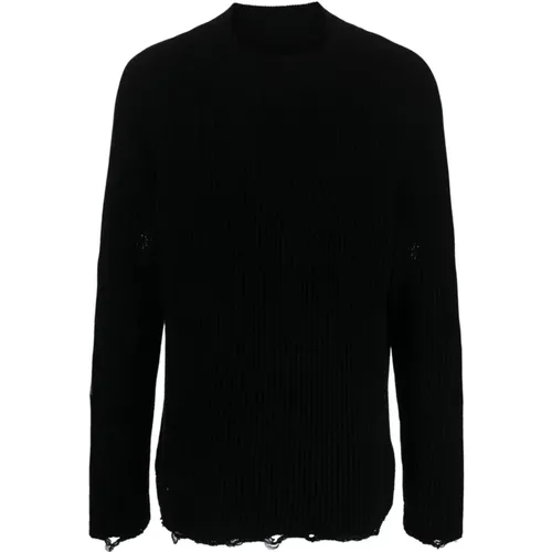 Distressed Cotton Jumper Sweater , male, Sizes: L, M - MM6 Maison Margiela - Modalova