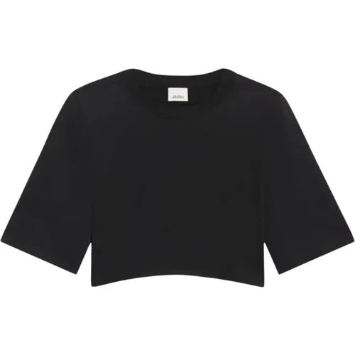 Schwarzes Baumwoll-T-Shirt mit Gepolsterten Schultern , Herren, Größe: XS - Isabel marant - Modalova