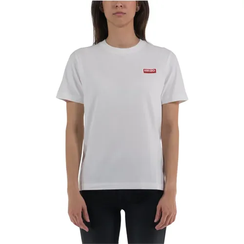 Kurzarm T-Shirt mit Paris Logo , Damen, Größe: M - Kenzo - Modalova