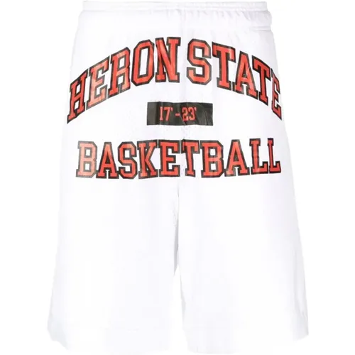 Mens Clothing Shorts White Red Ss23 , male, Sizes: S - Heron Preston - Modalova