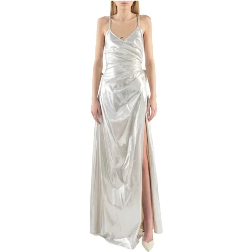 Elegantes Langes Kleid mit Seitenschlitz , Damen, Größe: M - Doris S - Modalova