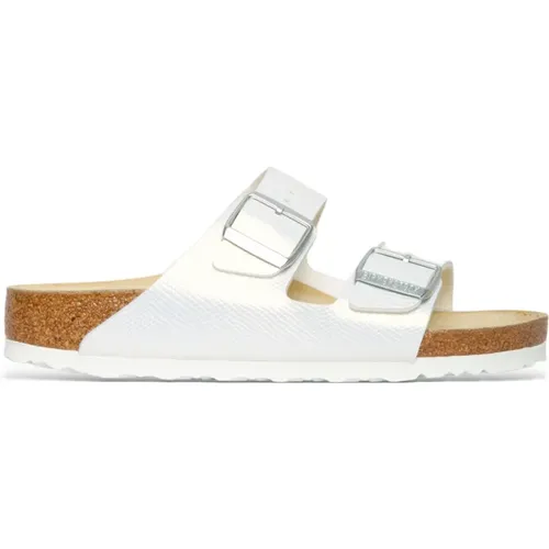 Weiße Glänzende Sandalen , Damen, Größe: 38 EU - Birkenstock - Modalova