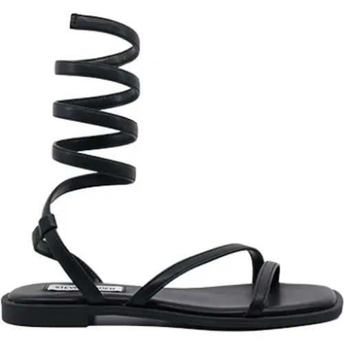 Trendige Flache Ledersandalen - Azaria Schwarz (Größe 41) , Damen, Größe: 36 EU - Steve Madden - Modalova