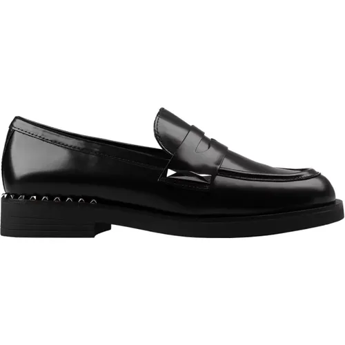 Schwarze Leder-Stud-Loafers , Damen, Größe: 38 EU - Ash - Modalova