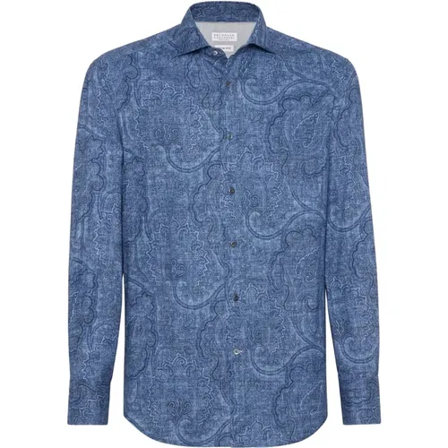 Stylish Shirt C001 , male, Sizes: S, M, XL - BRUNELLO CUCINELLI - Modalova