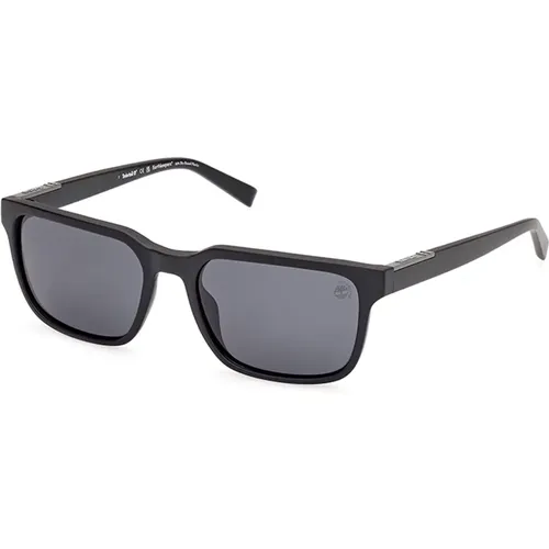 Polarisierte matte schwarze Sonnenbrille , Herren, Größe: 56 MM - Timberland - Modalova