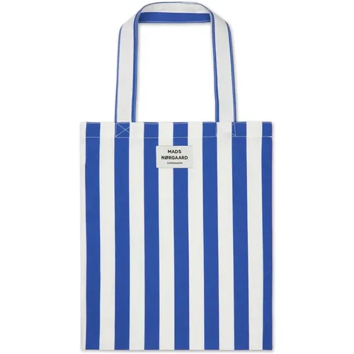 Striped Shopper Bag Blue , female, Sizes: ONE SIZE - Mads Nørgaard - Modalova