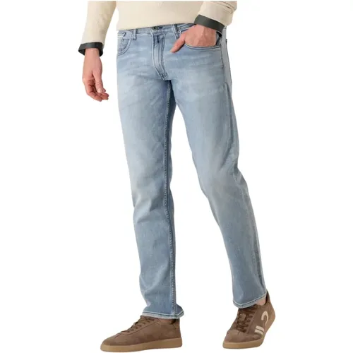 Blaue Straight Leg Jeans Grover Hose , Herren, Größe: W30 L32 - Replay - Modalova